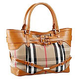 Burberry Medium Bridle House Check Belted Tote Brown