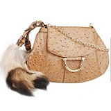 Gucci Smilla Ostrich Evening Bag Beige